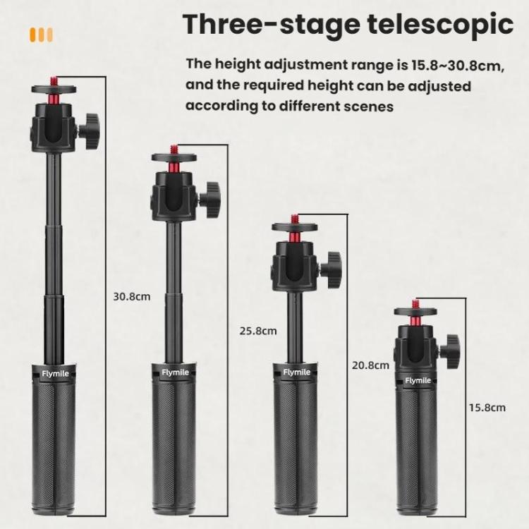 For DJI, Insta360, GoPro and Other Action Cameras Flymile Extended Selfie Stick Tripod