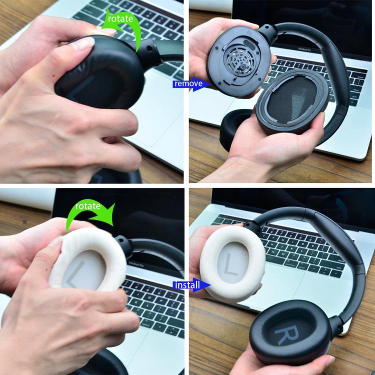 1pair Ear Pads for QCY H3/H3 Lite / TOZO HT2 Headphones Soft Ear Cushions