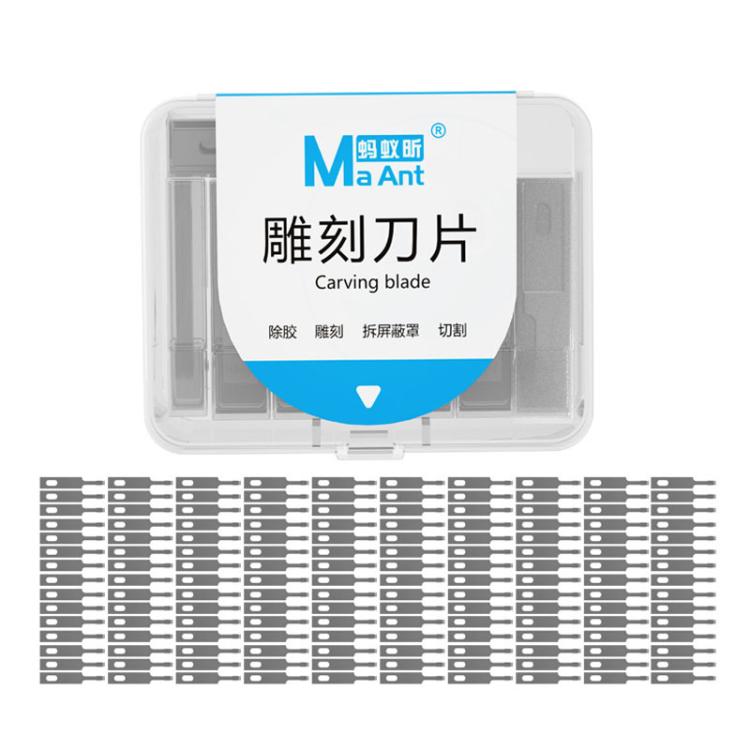 MaAnt M077 150pcs /Box Double-sided Flat Blade Cell Phone Repair Back Cover Removal Artistic Engraving Knife Blade