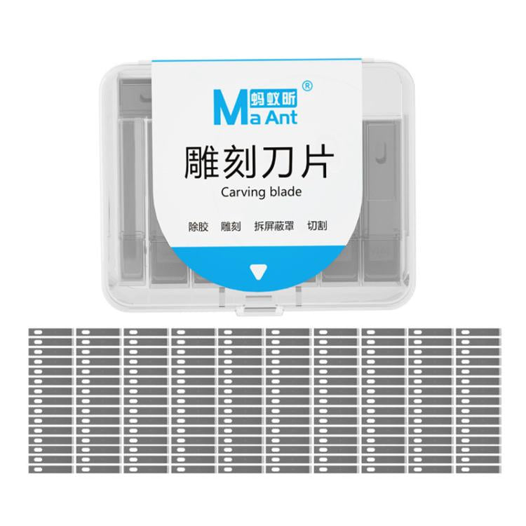 MaAnt M077 150pcs /Box Double-sided Flat Blade Cell Phone Repair Back Cover Removal Artistic Engraving Knife Blade