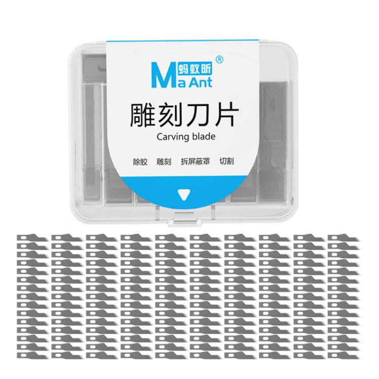 MaAnt M077 150pcs /Box Double-sided Flat Blade Cell Phone Repair Back Cover Removal Artistic Engraving Knife Blade