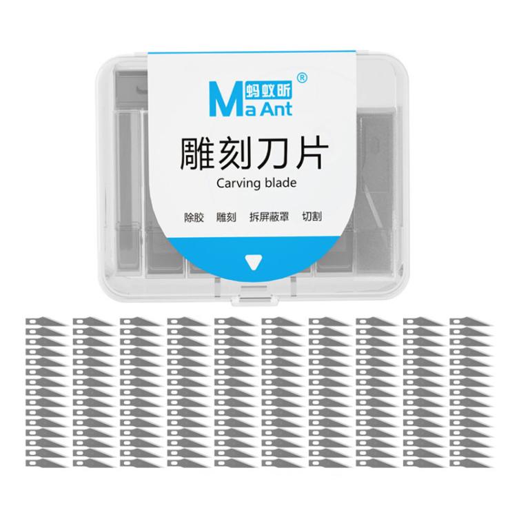 MaAnt M077 150pcs /Box Double-sided Flat Blade Cell Phone Repair Back Cover Removal Artistic Engraving Knife Blade