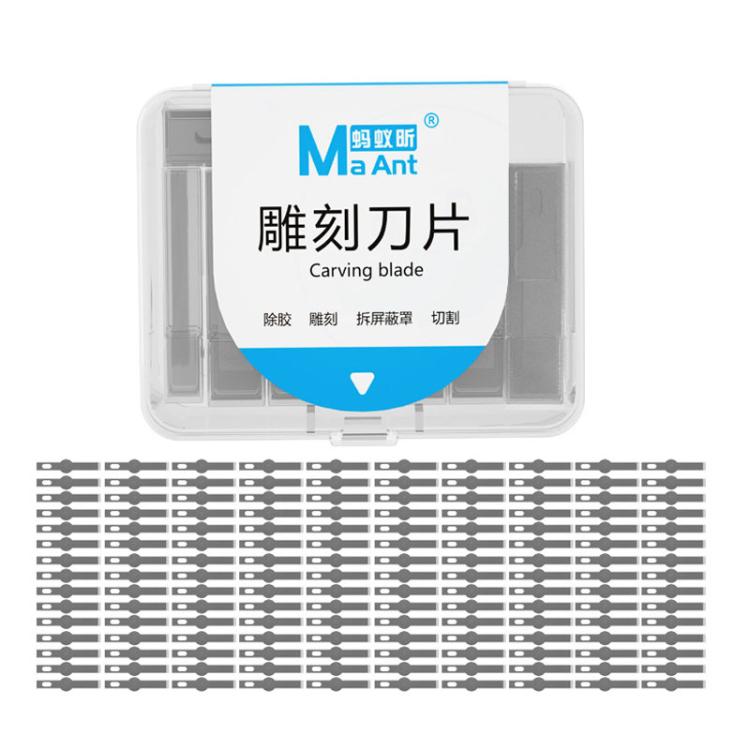 MaAnt M077 150pcs /Box Double-sided Flat Blade Cell Phone Repair Back Cover Removal Artistic Engraving Knife Blade