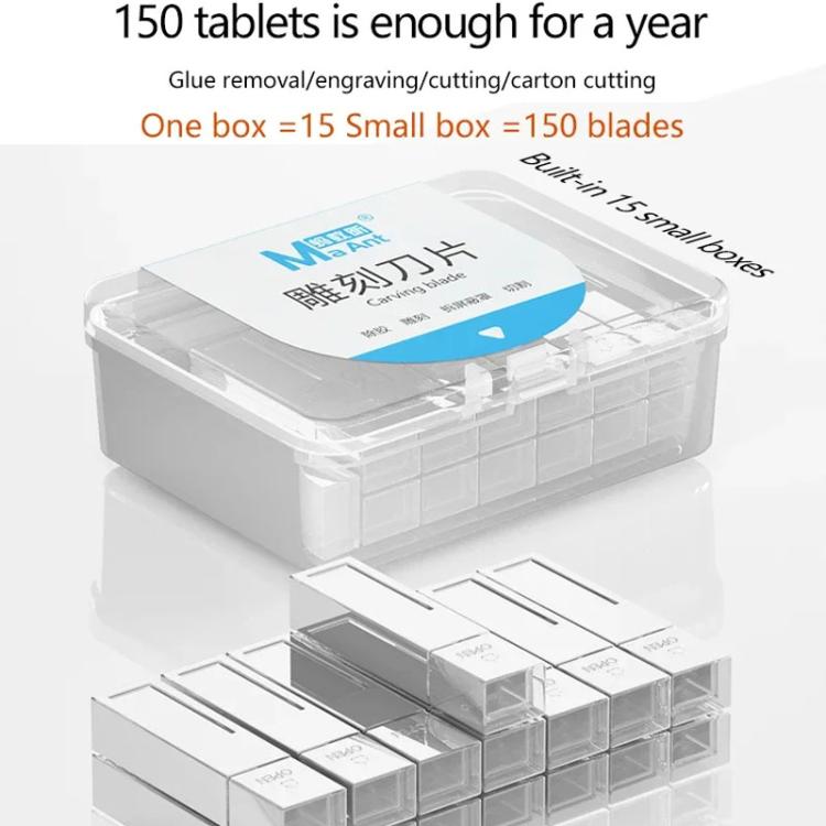 MaAnt M077 150pcs /Box Double-sided Flat Blade Cell Phone Repair Back Cover Removal Artistic Engraving Knife Blade