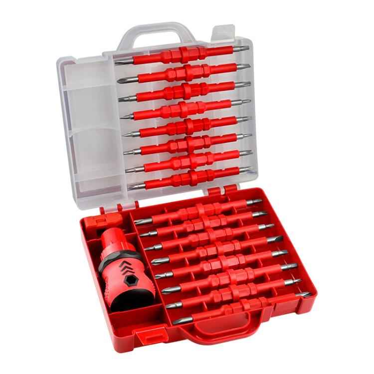 34 in 1 Manual Rubber-Coated Ratchet Screwdriver Repair Tool Set