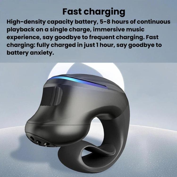 GD29 IPX5 Waterproof Over-Ear Clip Bluetooth Earphone Bluetooth 5.4 Noise Reduction Earphone, Single Black, Single White, Single Skin
