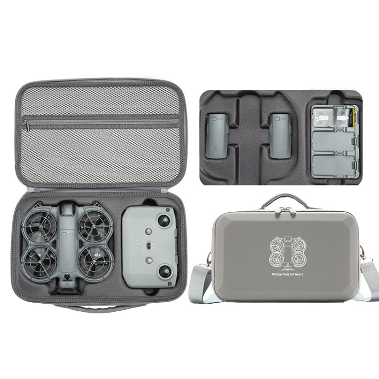 For DJI Neo 2 Fly More Combo Hard Shell Carrying Case Custom-Molded Sling Bag, Mini Black, Fly More Combo Gray