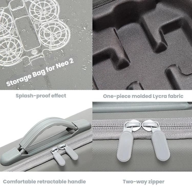 For DJI Neo 2 Fly More Combo Hard Shell Carrying Case Custom-Molded Sling Bag, Mini Black, Fly More Combo Gray