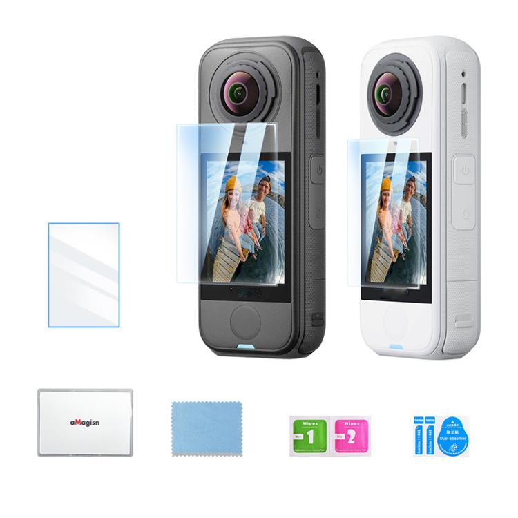 For Insta360 X4 Air aMagisn Tempered Glass Screen Protector HD Anti-Scratch 9H Hardness Lens Film, 1 Set, 2 Sets