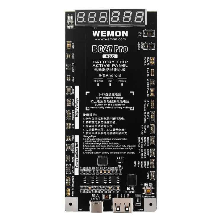 WEMON BC27 Pro V3.0 Battery Activator Board For IPhone 6 To 17 Series & Android Devices