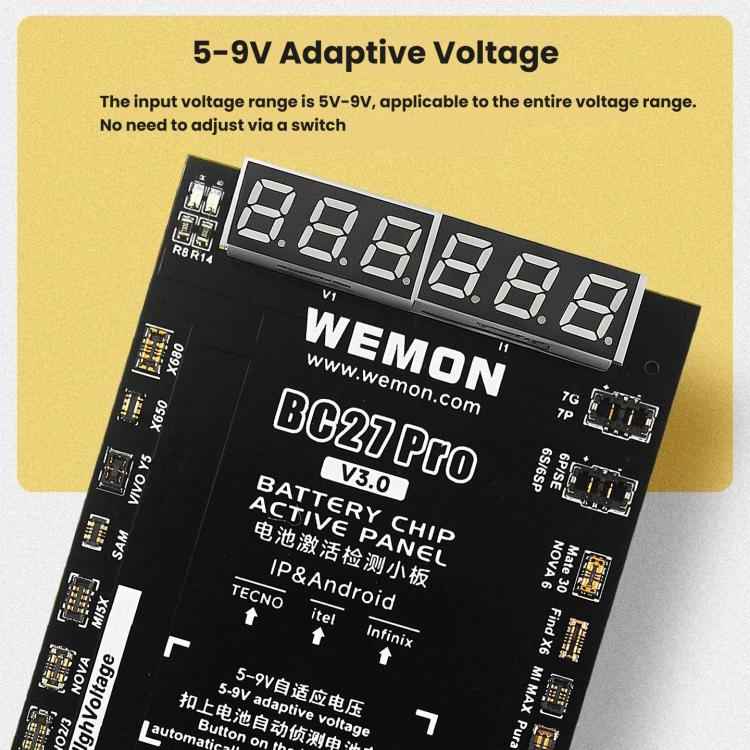 WEMON BC27 Pro V3.0 Battery Activator Board For IPhone 6 To 17 Series & Android Devices