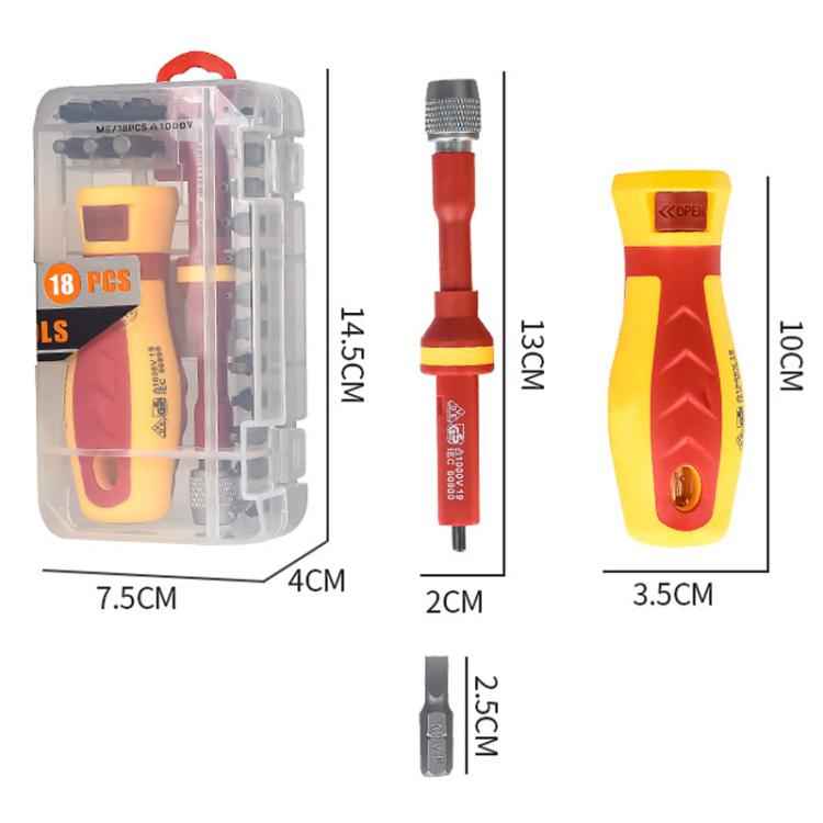 18pcs /Set Multi-Purpose Telescopic Screwdriver Tester Bit Combination