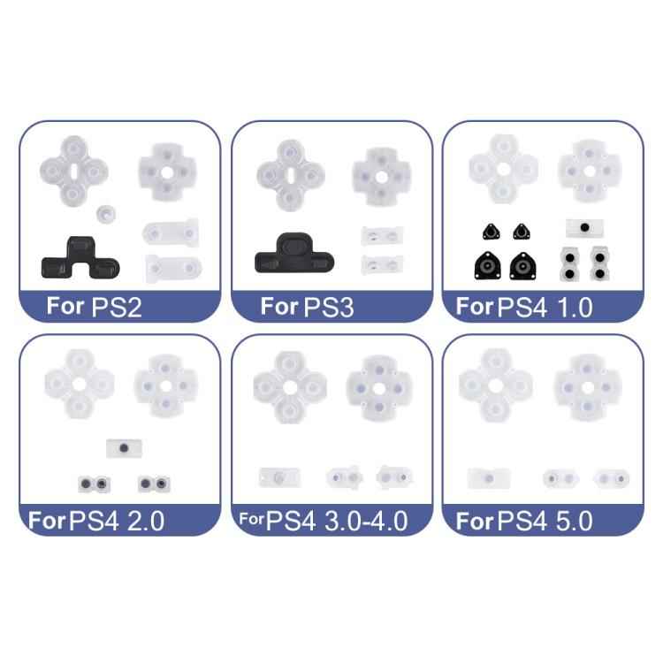 Gamepad Conductive Rubber Button Soft Pad, For PS2 10sets, For PS3 10sets, For PS4 10sets 1.0, For PS4 10sets 2.0, For PS4 10sets 3.0/4.0, For PS4 10sets 5.0