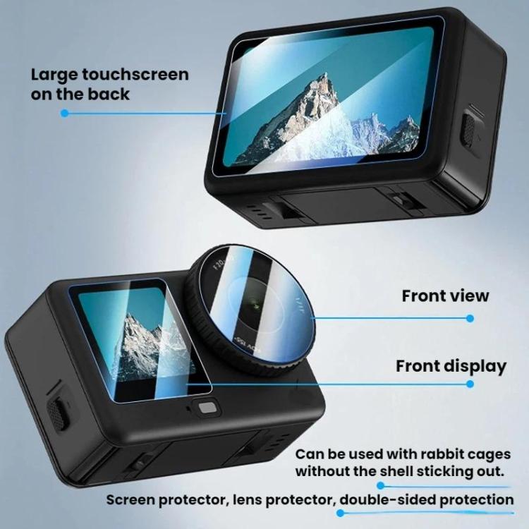 For DJI Osmo Action 6 Flymile Camera Lens HD Tempered Glass Screen Protector