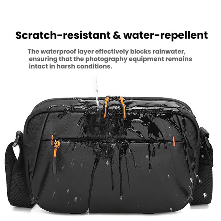 QISEMIAN XK110 Men Messenger Camera Bag Water-Resistant DSLR Photography Sling Bag With Removable Dividers & Tripod Mount
