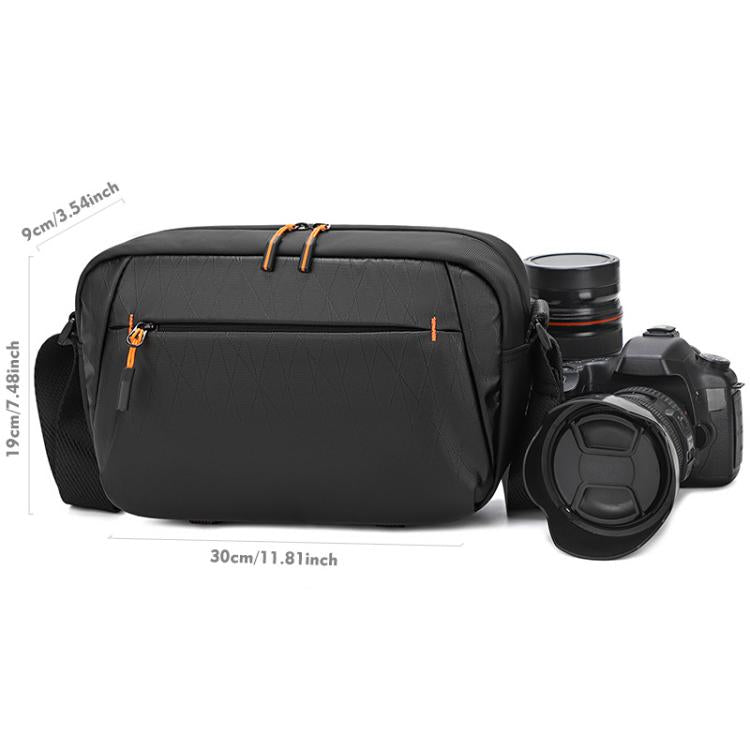 QISEMIAN XK110 Men Messenger Camera Bag Water-Resistant DSLR Photography Sling Bag With Removable Dividers & Tripod Mount