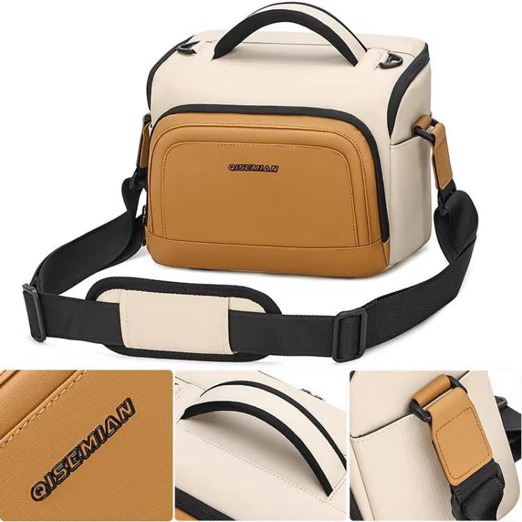 QISEMIAN Crossbody Camera Bag Water-Resistant Sling Messenger Bag With Tripod Mount & Luggage Strap, XK0042 Orange, XK0042 Green
