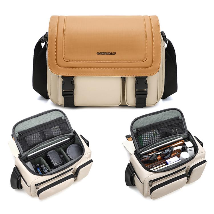 QISEMIAN Crossbody Camera Bag Water-Resistant Sling Messenger Bag With Tripod Mount, XK0040 Orange, XK0040 Green