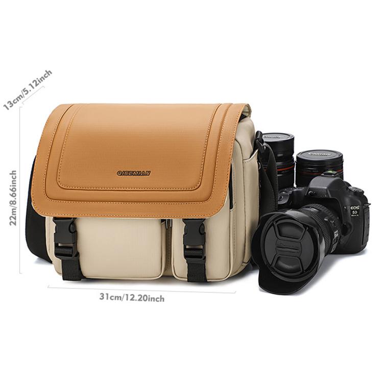 QISEMIAN Crossbody Camera Bag Water-Resistant Sling Messenger Bag With Tripod Mount, XK0040 Orange, XK0040 Green