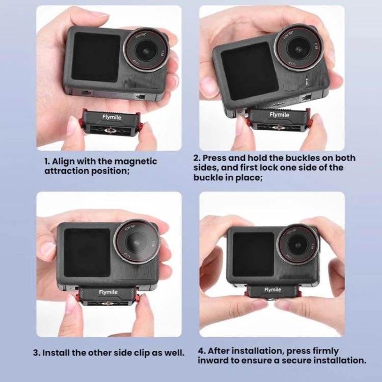 For DJI Osmo Action 3 / 4 / 5 Pro Flymile Magnetic Quick-Release Expansion Adapter Base, For DJI Osmo Action 3 / 4 / 5 Pro