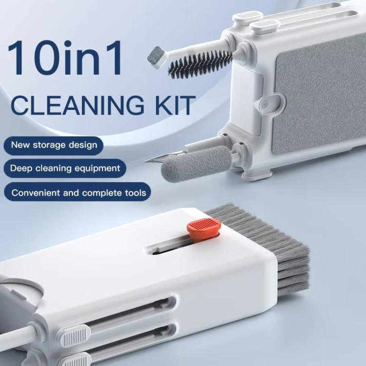 10-in-1 Retractable Cleaning Kit Multi-Tool Set for Keyboard, Earbuds Case, Phone, Screen