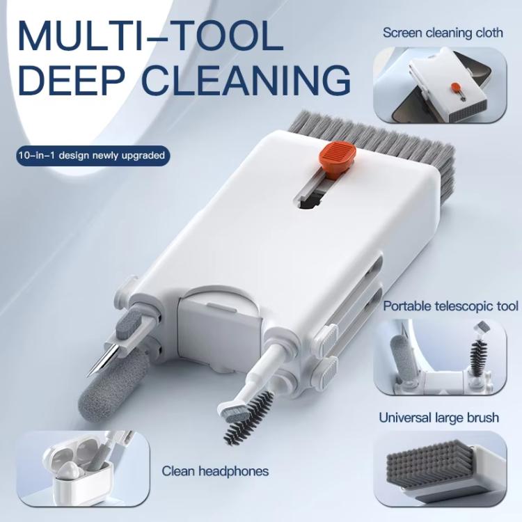 10-in-1 Retractable Cleaning Kit Multi-Tool Set for Keyboard, Earbuds Case, Phone, Screen