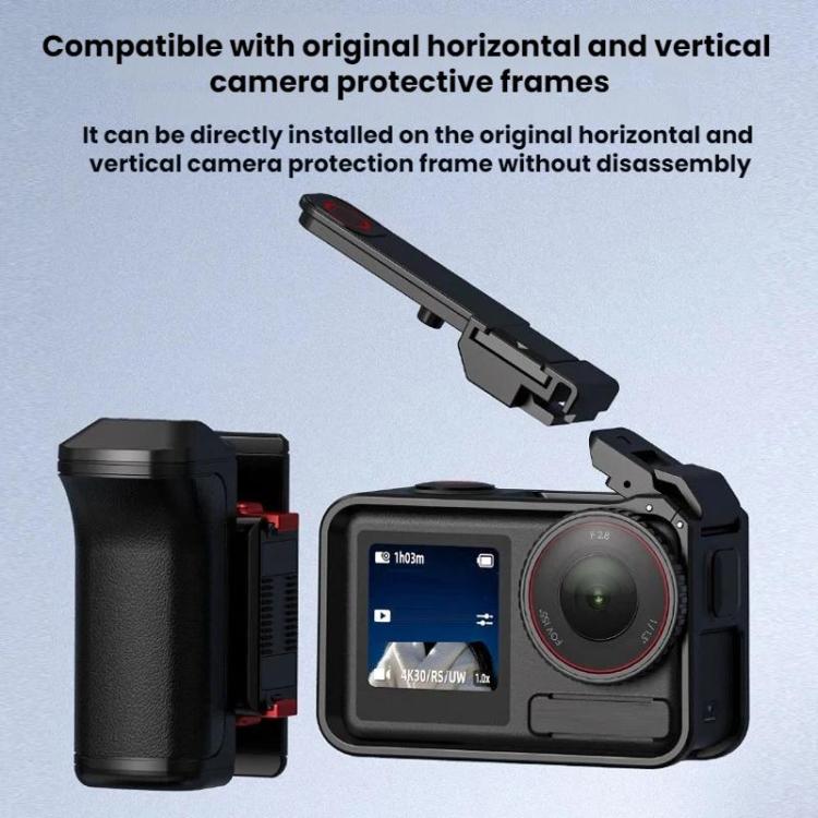 Flymile For DJI Osmo Action 5 Pro / 4 / 3 Camera Cage Handle With Magnetic Quick-Release Base