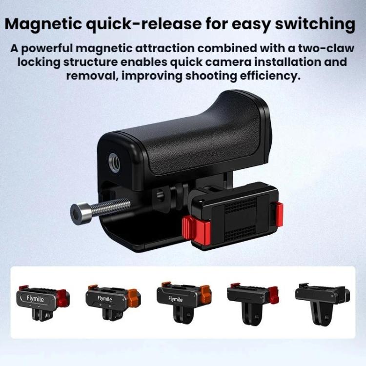 Flymile For DJI Osmo Action 5 Pro / 4 / 3 Camera Cage Handle With Magnetic Quick-Release Base