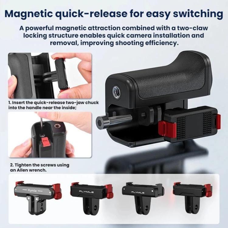 For DJI Osmo Action 6 Flymile Quick-Release Cage Protective Frame Street Photography Handle Kit