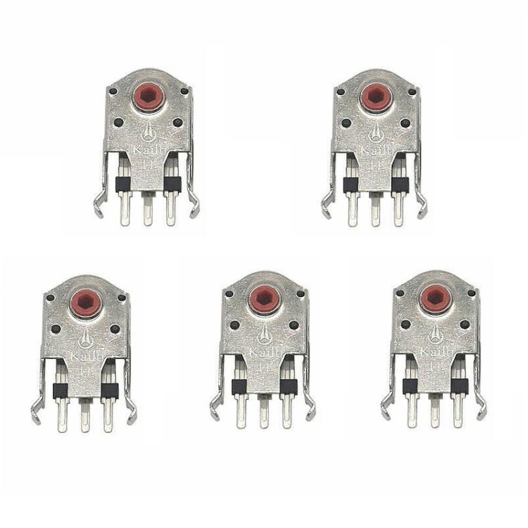 Kailh 5pcs Red Core Dustproof Mouse Scroll Wheel Encoder, 7mm, 9mm, 10mm, 11mm