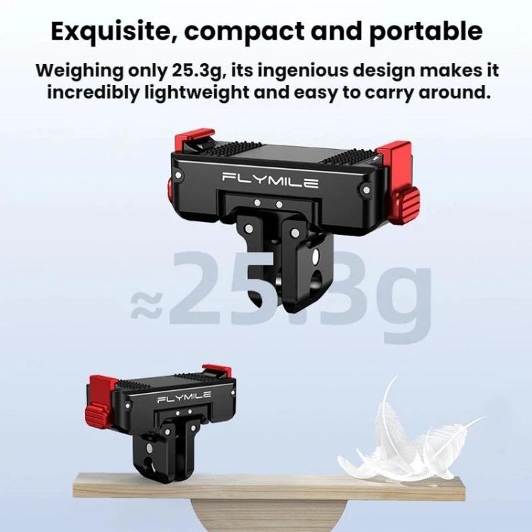 For DJI Osmo 360 / Action 3 / 4 / 5 Pro Flymile Magnetic Quick-Release Adapter Base, Aluminum Alloy