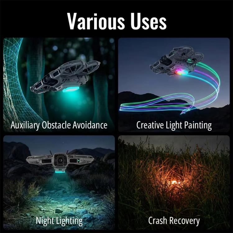 For DJI Neo 2 Drone RCSTQ Rechargeable Colorful Searchlight Raised Landing Skid, Searchlight