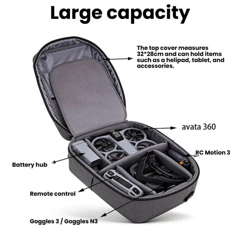 For DJI Avata 360 Motion Fly More Combo Hard Shell Backpack Customizable Large Compartments with Trolley Sleeve, Motion Fly More Combo