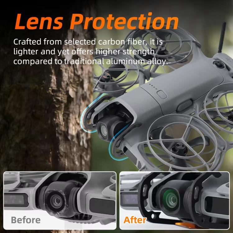 For DJI Neo 2 RCSTQ Carbon Fiber Bumper Guard Anti-Collision Gimbal & Lens Protector, Carbon Fiber Bumper
