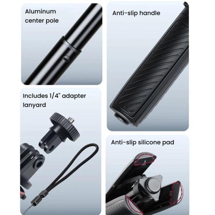XILETU XS-22 Automatic Pop-Up Mini Tripod Selfie Stick 13-30cm Adjustable Extendable Monopod for Action Camera