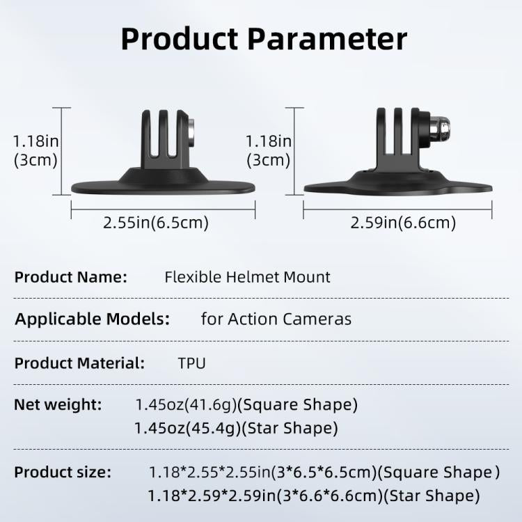 For DJI Osmo Pocekt 3 / Action 6 / GoPro Flymile Helmet Mount, Square, Floral