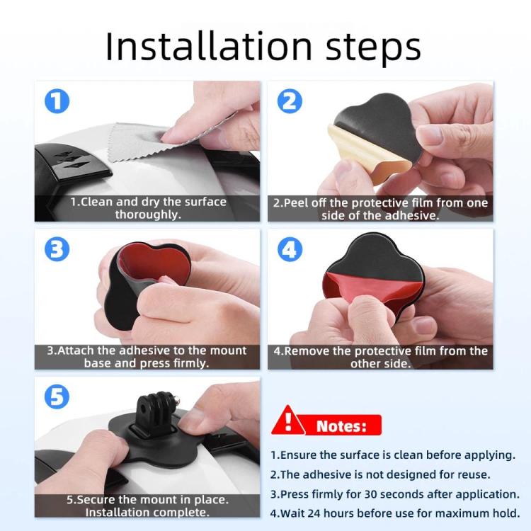For DJI Osmo Pocekt 3 / Action 6 / GoPro Flymile Helmet Mount, Square, Floral
