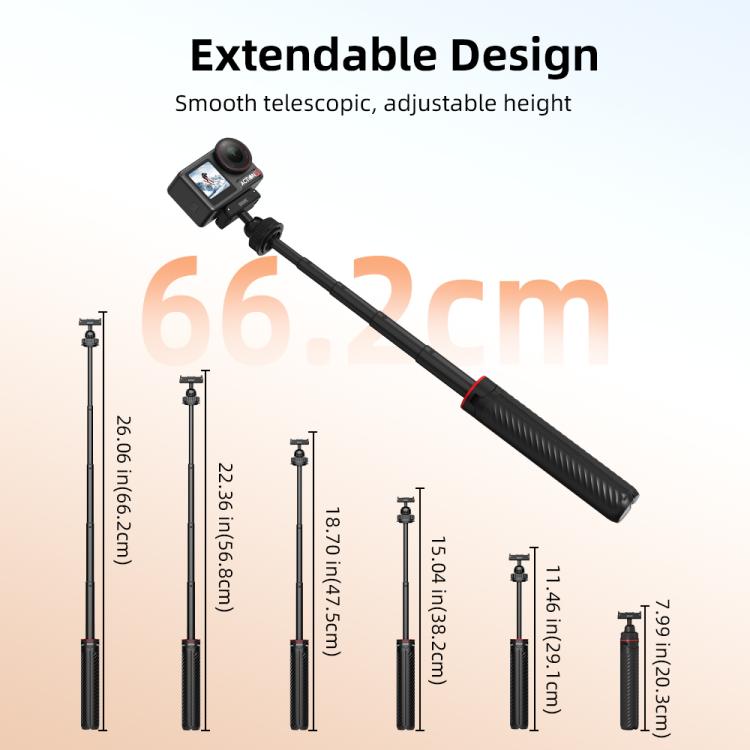 For DJI Osmo Action 5 Pro / Osmo 360 BRDRC Extended Selfie Stick Quick-Release Tripod, AC6039_2