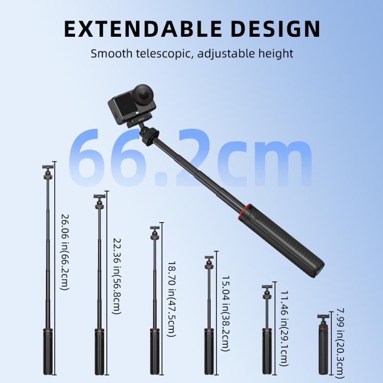 For DJI Osmo Action 6 / Nano BRDRC Extended Selfie Stick Quick-Release Tripod, AC6039_1