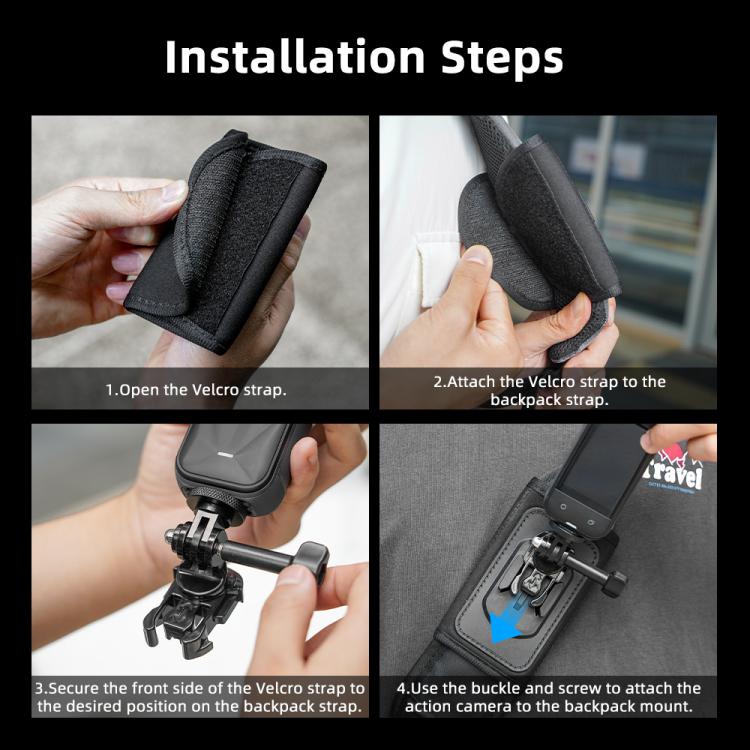 For DJI Osmo Pocket 3 / Action 6 / GoPro Backpack Shoulder Strap Bracket Clip