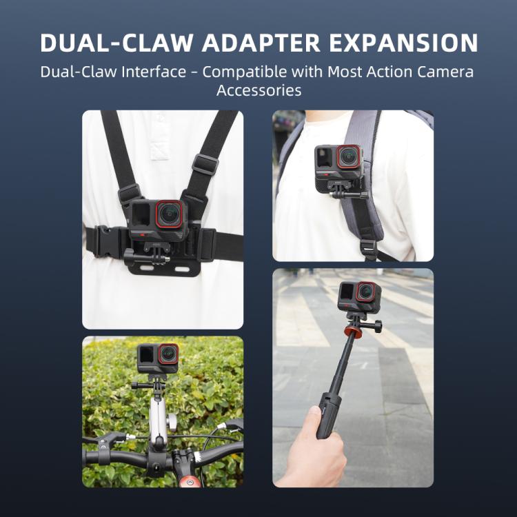 For Insta360 Ace Pro / Ace Pro 2 BRDRC Two-Claw Extendable Magnetic Quick-Release Base
