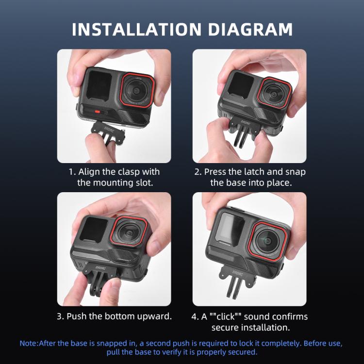 For Insta360 Ace Pro / Ace Pro 2 BRDRC Two-Claw Extendable Magnetic Quick-Release Base