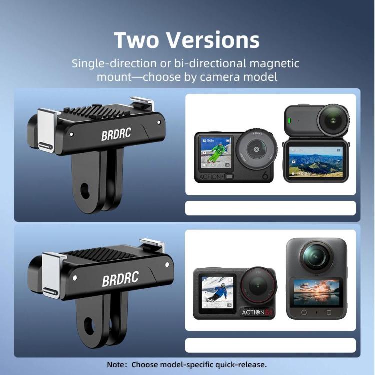 BRDRC For DJI Magnetic Quick-Release Base Two-Claw Stand Extension Accessory, For Osmo Action 6 / Nano, For Osmo Action 3 / 4 / 5 Pro / Osmo 360