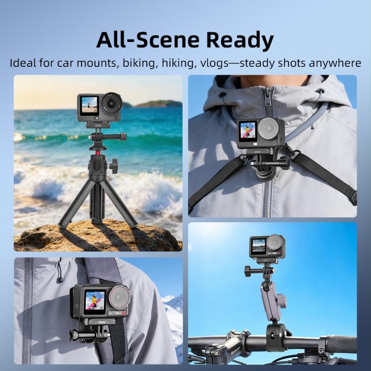 BRDRC For DJI Magnetic Quick-Release Base Two-Claw Stand Extension Accessory, For Osmo Action 6 / Nano, For Osmo Action 3 / 4 / 5 Pro / Osmo 360