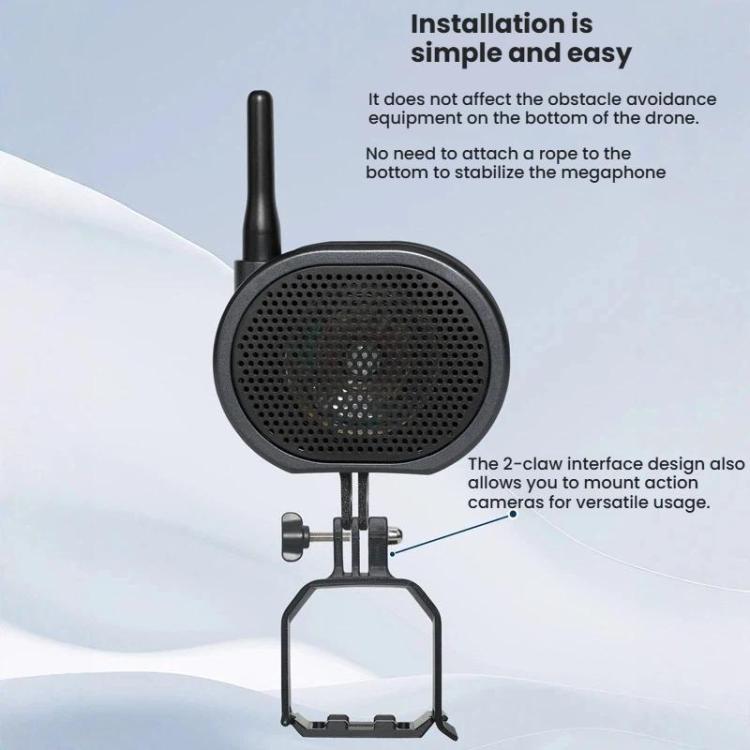 Drone Megaphone for DJI Mini 4 Pro 2000M Long Distance Wireless Speaker 120dB High Volume Loudspeaker