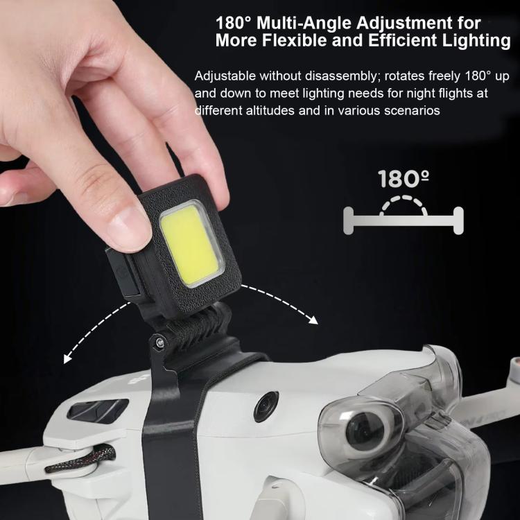 For DJI Mini 4 Pro Ultra Bright Night Flight Light 180-degree Adjustable LED Searchlight with 3 Light Modes
