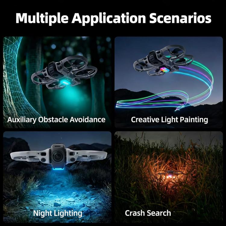 For DJI Avata 360 RCSTQ RGB LED Bottom Light 38 Lighting Modes Rechargeable Night Flight Signal Lamp