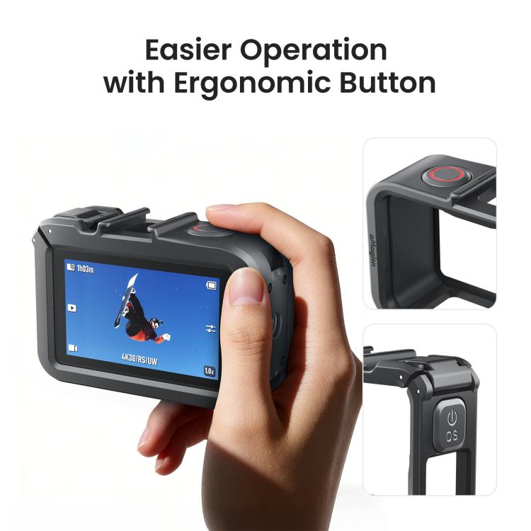 aMagisn PC Material Camera Cage for DJI Action 5 Pro / 4 / 3 with Quick Release Vertical/Horizontal Shoot Support, Cold Shoe Mount & 1/4-inch Thread, Action 5 Pro /4/3 PC Cage