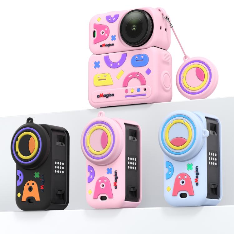 For DJI Osmo Nano aMagisn Fun Pattern Silicone Case 5-in-1 Full Body Protective Cover Skin with Lens Cap
