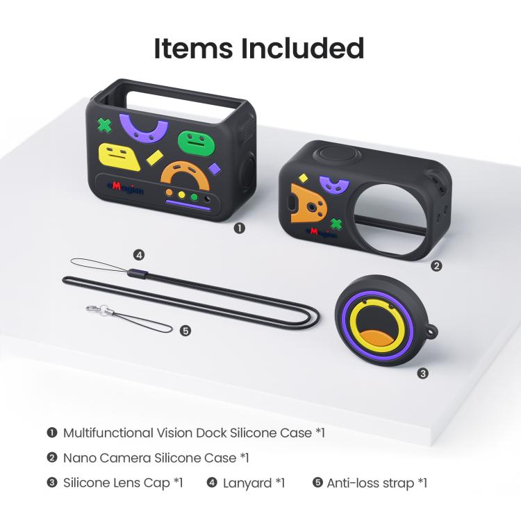 For DJI Osmo Nano aMagisn Fun Pattern Silicone Case 5-in-1 Full Body Protective Cover Skin with Lens Cap